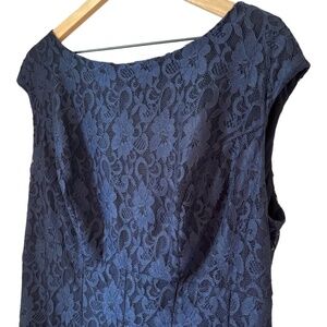 Gorgeous NWT Lauren Ralph Lauren Summer Formal Navy Lace Midi Dress MOTB